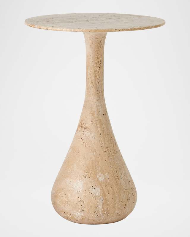 Dea Large Accent Table, Travertine